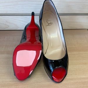 Christian Louboutin Very Prive 100 Patent Calf Black Size EU 37.5 US 7